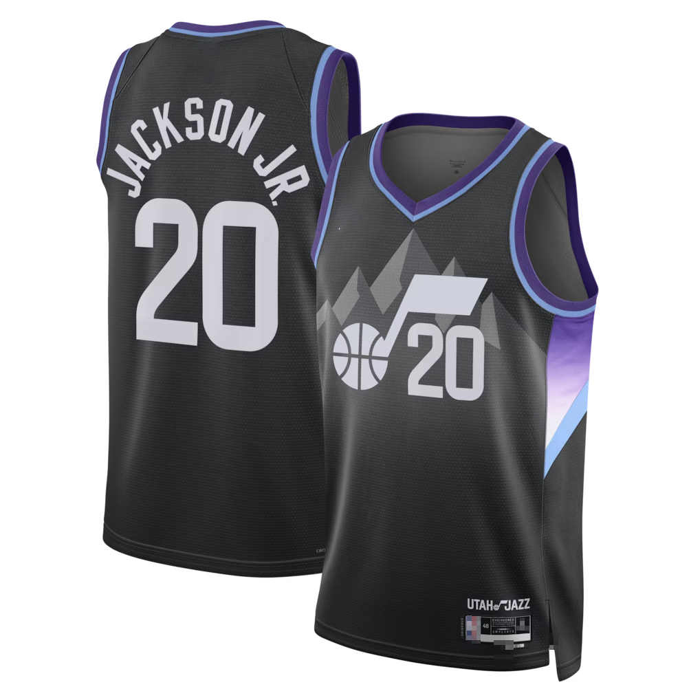 Ndoa U.Jazz #20 Jaren Jackson Jr. Black Swingman Jerseys - Statement Edition