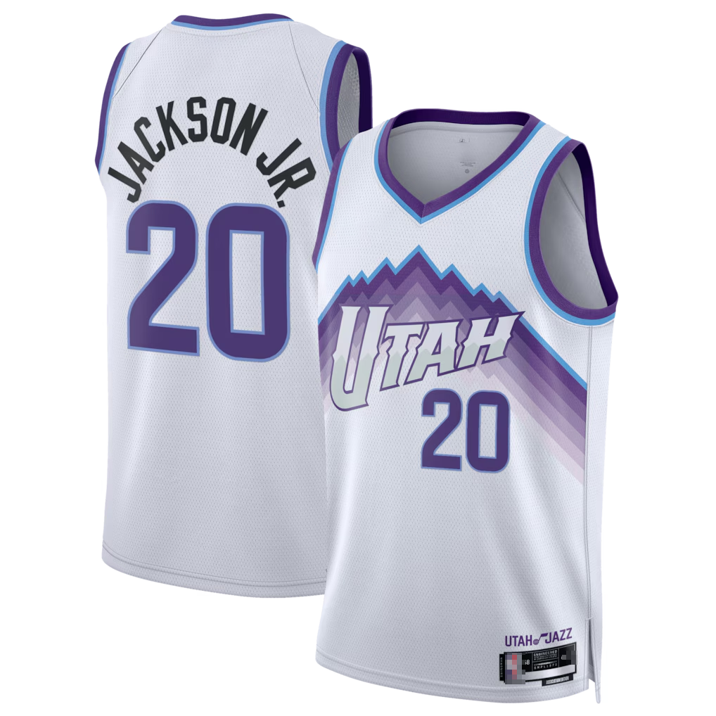 Ndoa U.Jazz #20 Jaren Jackson Jr. White Swingman Jerseys - Association Edition