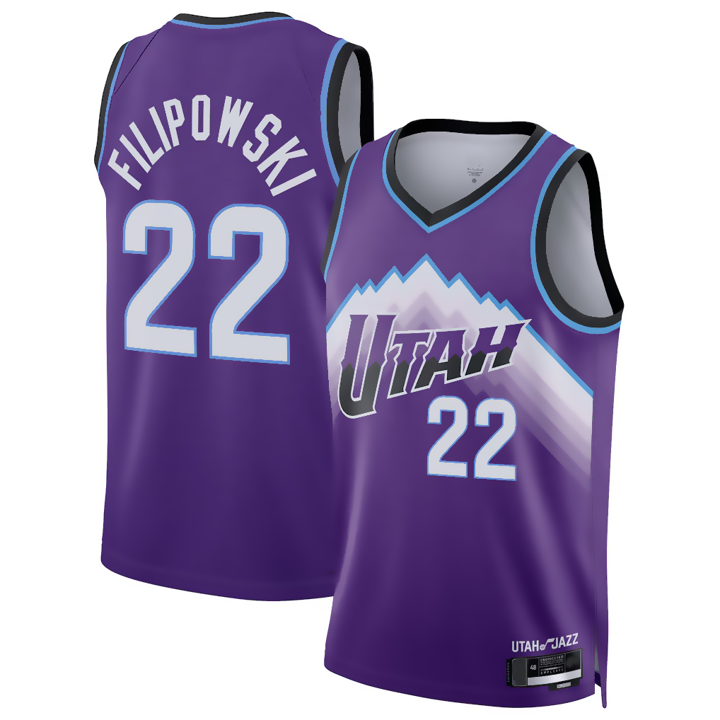 Ndoa U.Jazz # 22 Kyle Filipowski Purple Swingman Jerseys - Icon Edition