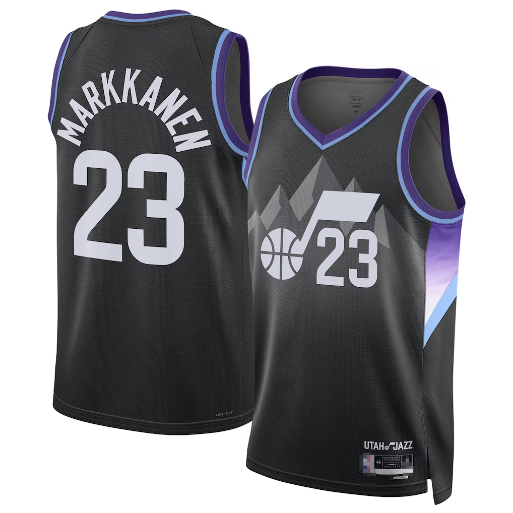 Ndoa U.Jazz #23 Lauri Markkanen Black 2024-2025 Swingman Jerseys - Statement Edition