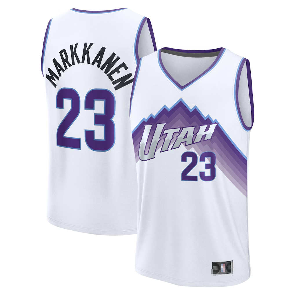 Ndoa U.Jazz #23 Lauri Markkanen Fanatics White Fast Break Replica Player Jerseys - Association Edition