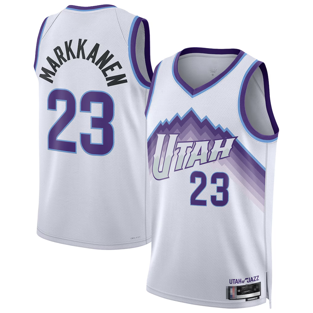 Ndoa U.Jazz #23 Lauri Markkanen White Swingman Jerseys - Association Edition