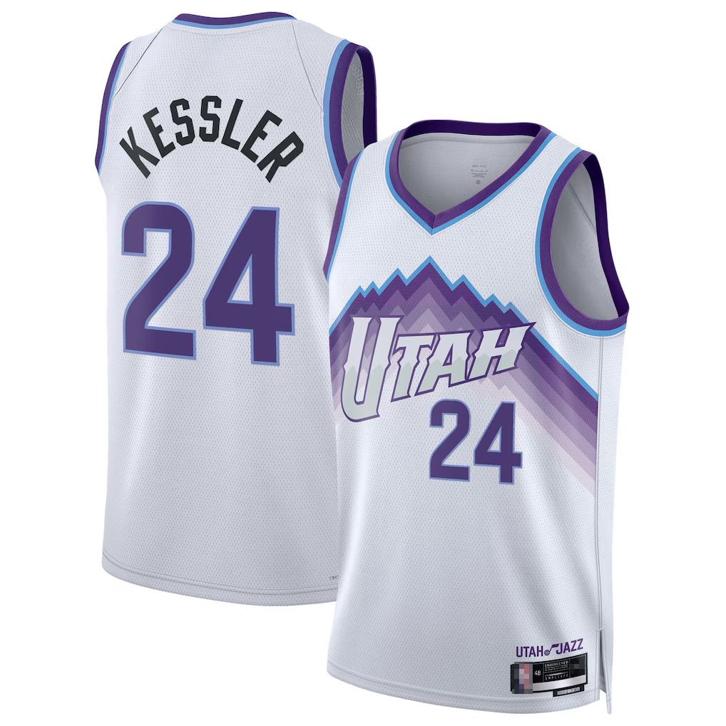 Ndoa U.Jazz #24 Walker Kessler White Swingman Jerseys - Association Editio