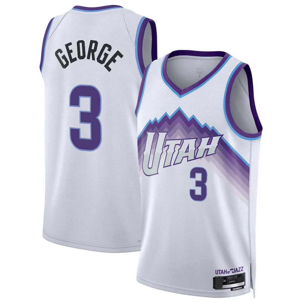 Ndoa U.Jazz #3 Keyonte George White Swingman Jerseys - Association Edition