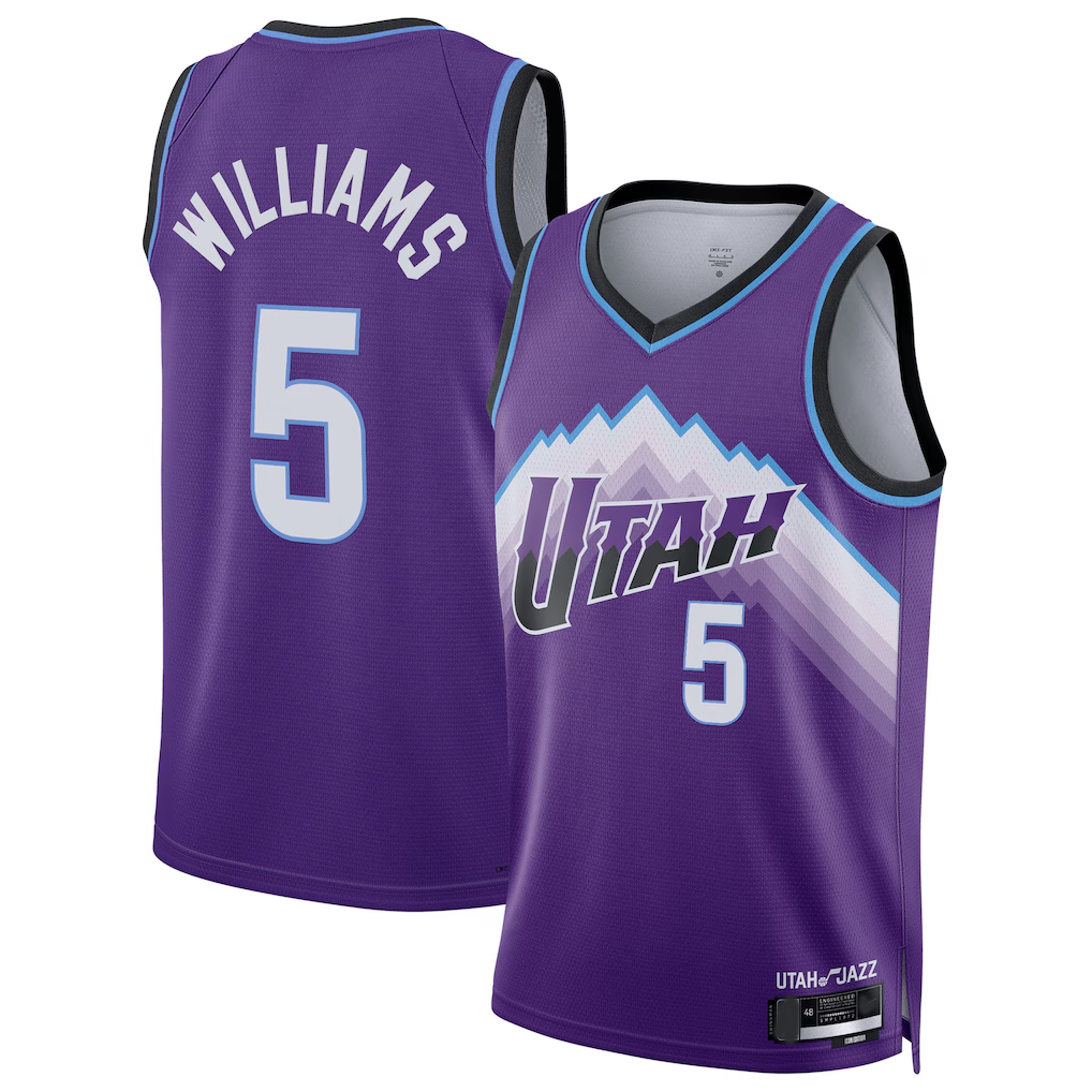 Ndoa U.Jazz #5 Cody Williams Purple Swingman Jerseys - Icon Edition