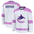 Ndoa V.Canucks White Hockey Fights Cancer Survivor Practice Jerseys