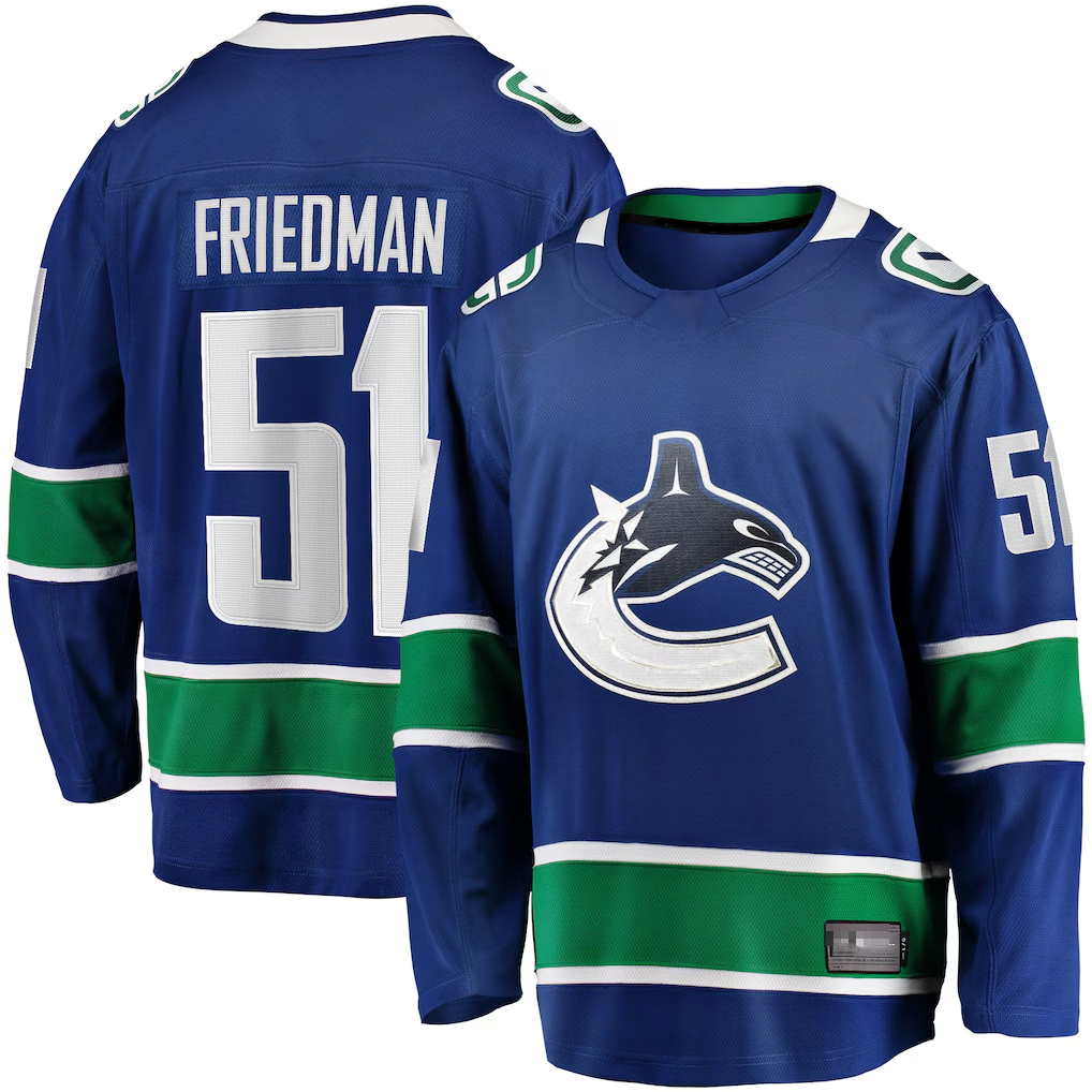 Ndoa V.Canucks #51 Mark Friedman Blue Home Premier Breakaway Player Jerseys