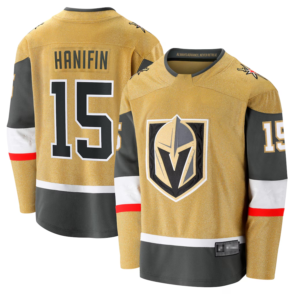 Ndoa V.Golden Knights #15 Noah Hanifin Gold Home Breakaway Jerseys