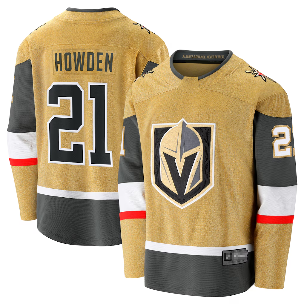 Ndoa V.Golden Knights #21 Brett Howden Gold Home Premier Breakaway Player Jerseys