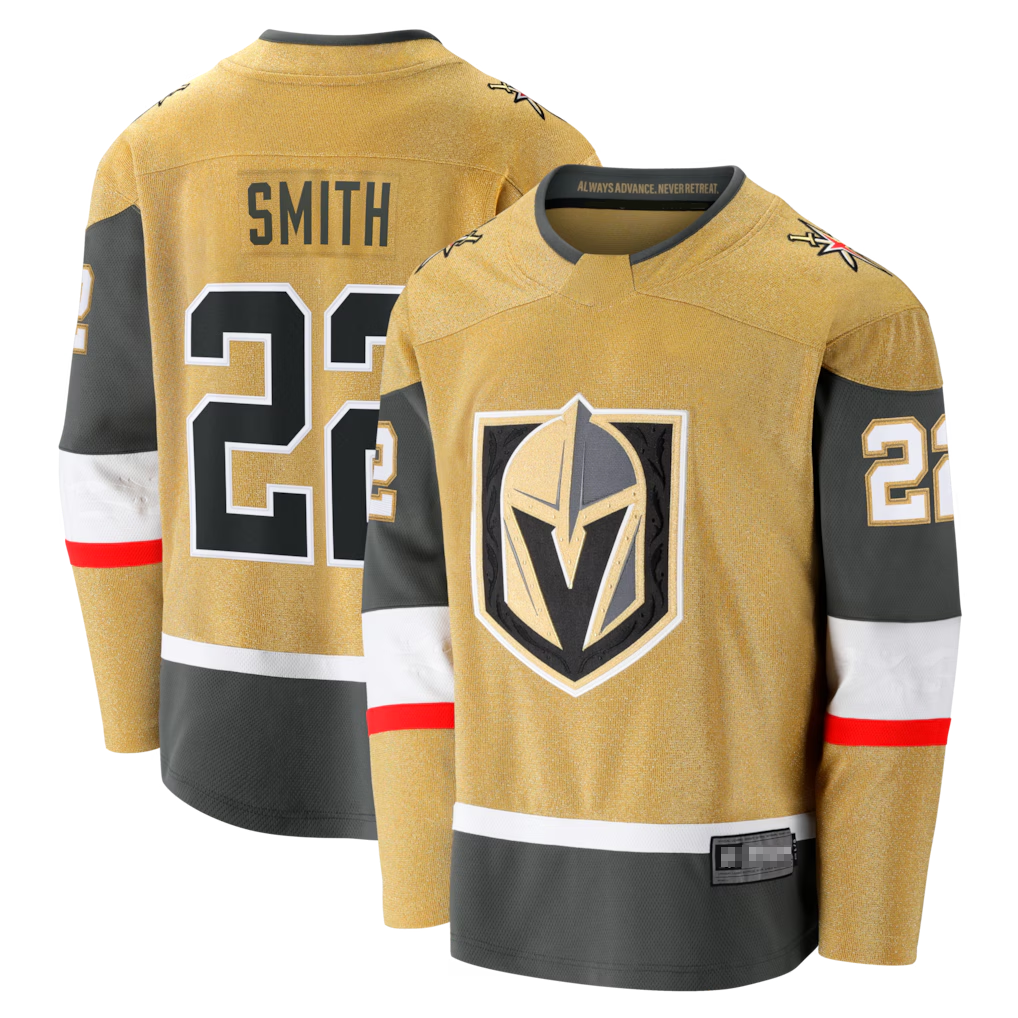 Ndoa V.Golden Knights #22 Cole Smith Gold Home Breakaway Jerseys