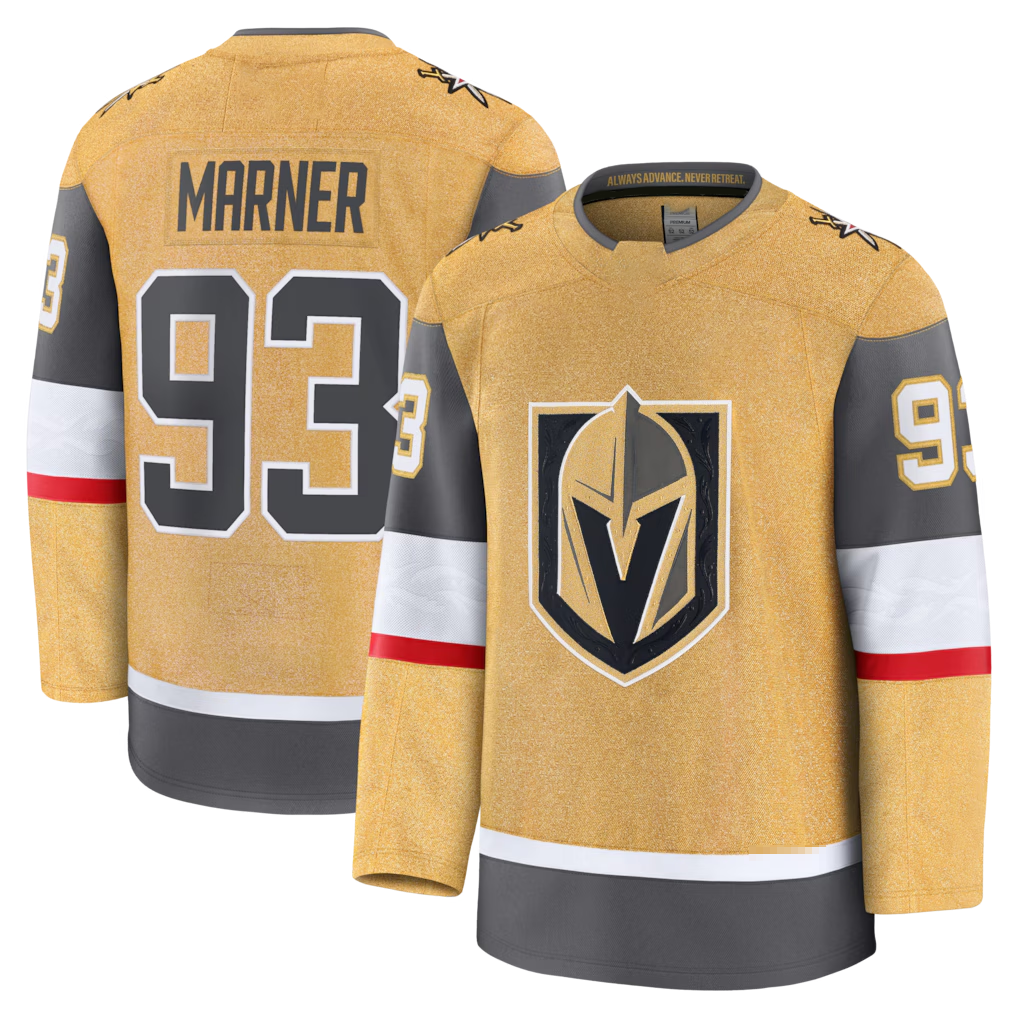 Ndoa V.Golden Knights #93 Mitch Marner Gold Home Premium Jerseys