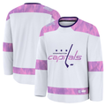 Ndoa W.Capitals White 2024 Hockey Fights Cancer Practice Jerseys