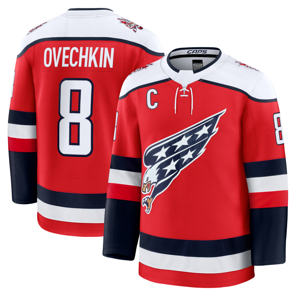 Ndoa W.Capitals #8 Alexander Ovechkin Red Alternate Premium Player Jerseys