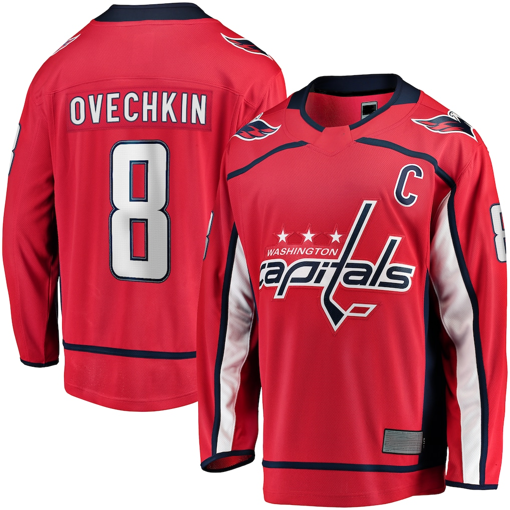 Ndoa W.Capitals #8 Alexander Ovechkin Red Captain Patch Home Breakaway Jerseys