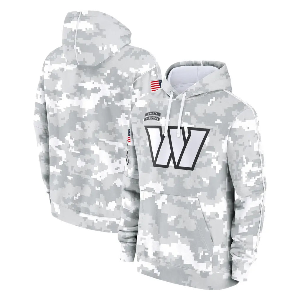 Ndoa W.Commanders Arctic Camo Limited Salute to Service Pullover Hoodies Game Blank Player Stitched Jerseys