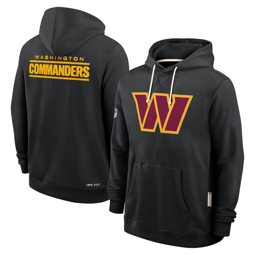 Ndoa W.Commanders Gray LOGO Performance Pullover Hoodies Game Blank Player Stitched Jerseys
