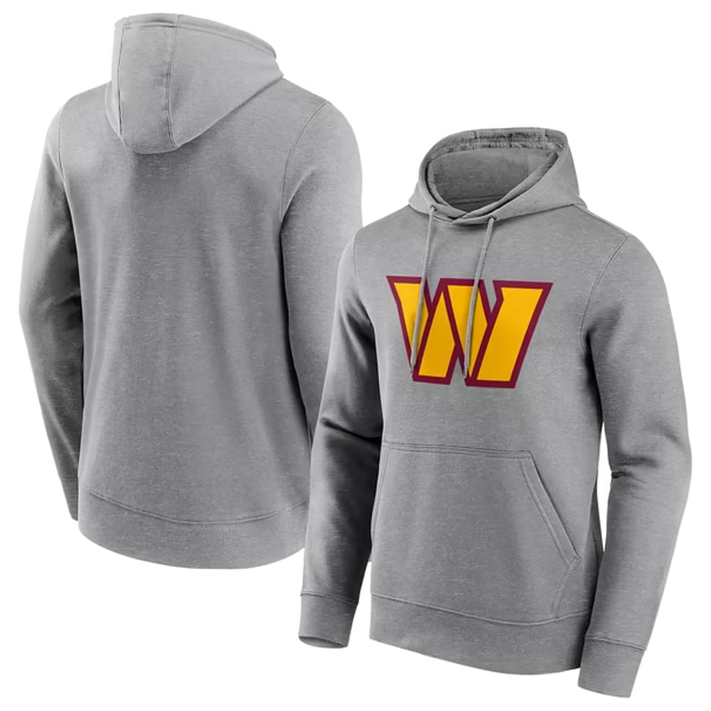 Ndoa W.Commanders Gray LOGO Pullover Hoodies Game Blank Player Stitched Jerseys