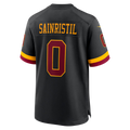 Ndoa W.Commanders #0 Mike Sainristil Black Hail Raiser Alternate Game Stitched Jersey