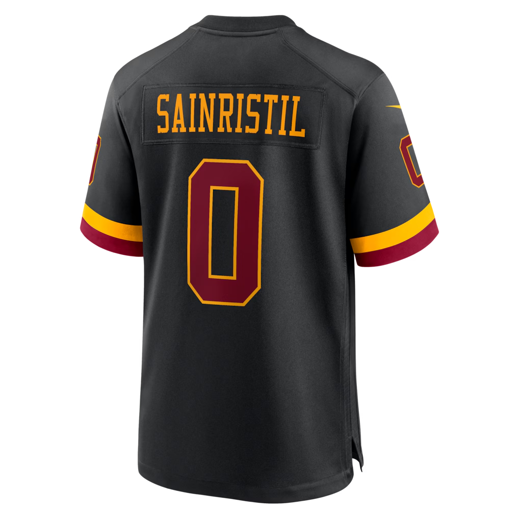 Ndoa W.Commanders #0 Mike Sainristil Black Hail Raiser Alternate Game Stitched Jersey