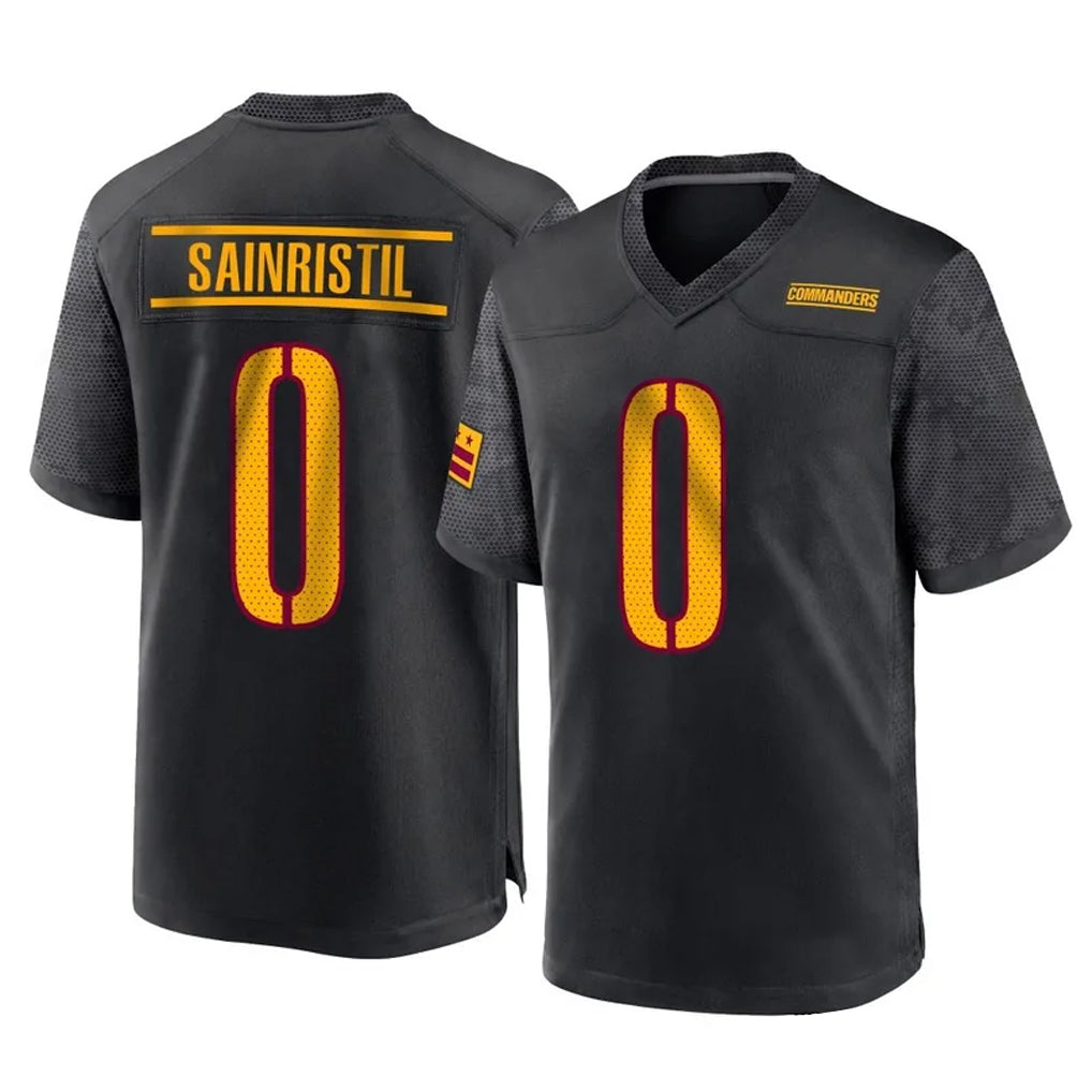 Ndoa W.Commanders #0 Mike Sainristil Player Black Home Game Stitched Jerseys