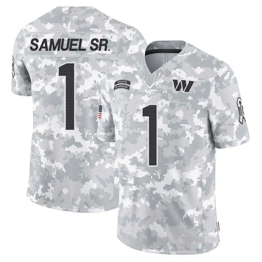 Ndoa W.Commanders #1 Deebo Samuel Sr Player Arctic Camo Salute to Service Limited Football Jerseys