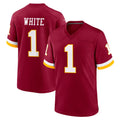 Ndoa W.Commanders #1 Rachaad White Player Burgundy Game Home Stitched Jerseys