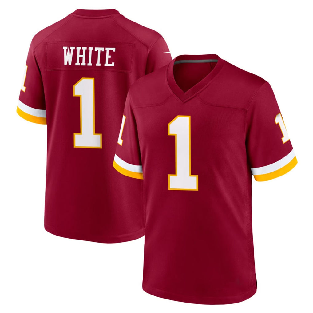 Ndoa W.Commanders #1 Rachaad White Player Burgundy Game Home Stitched Jerseys