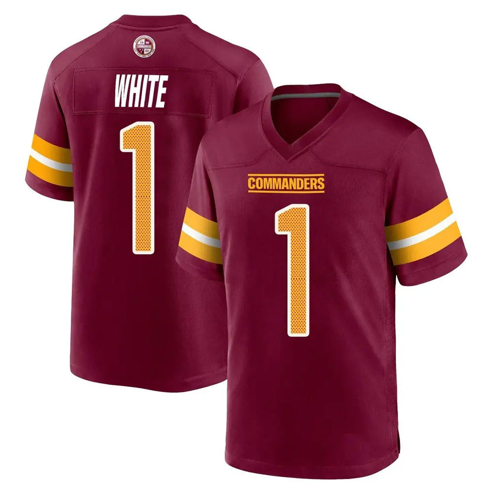 Ndoa W.Commanders #1 Rachaad White Player Burgundy Home Game Stitched Jerseys
