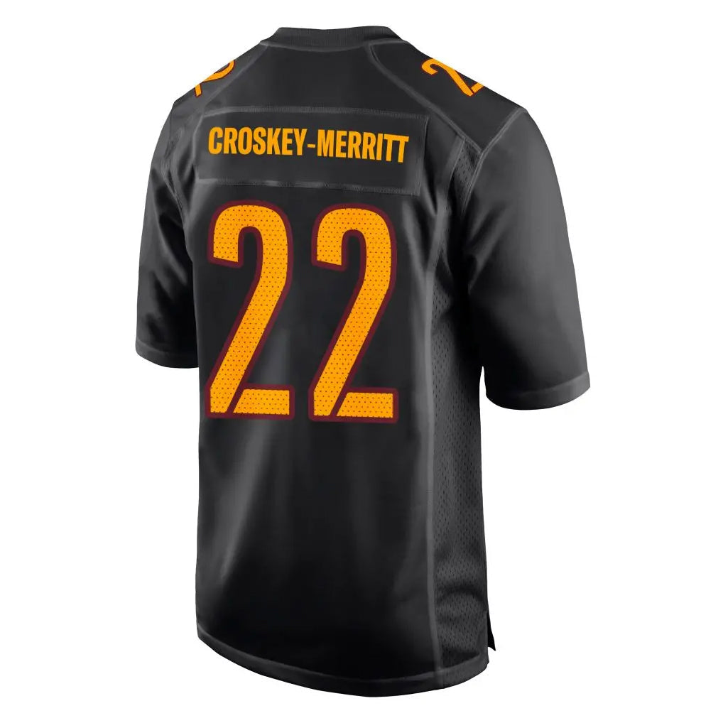 Ndoa W.Commanders #22 Jacory Croskey-Merritt Player Carbon Black Fashion Game Stitched Jerseys