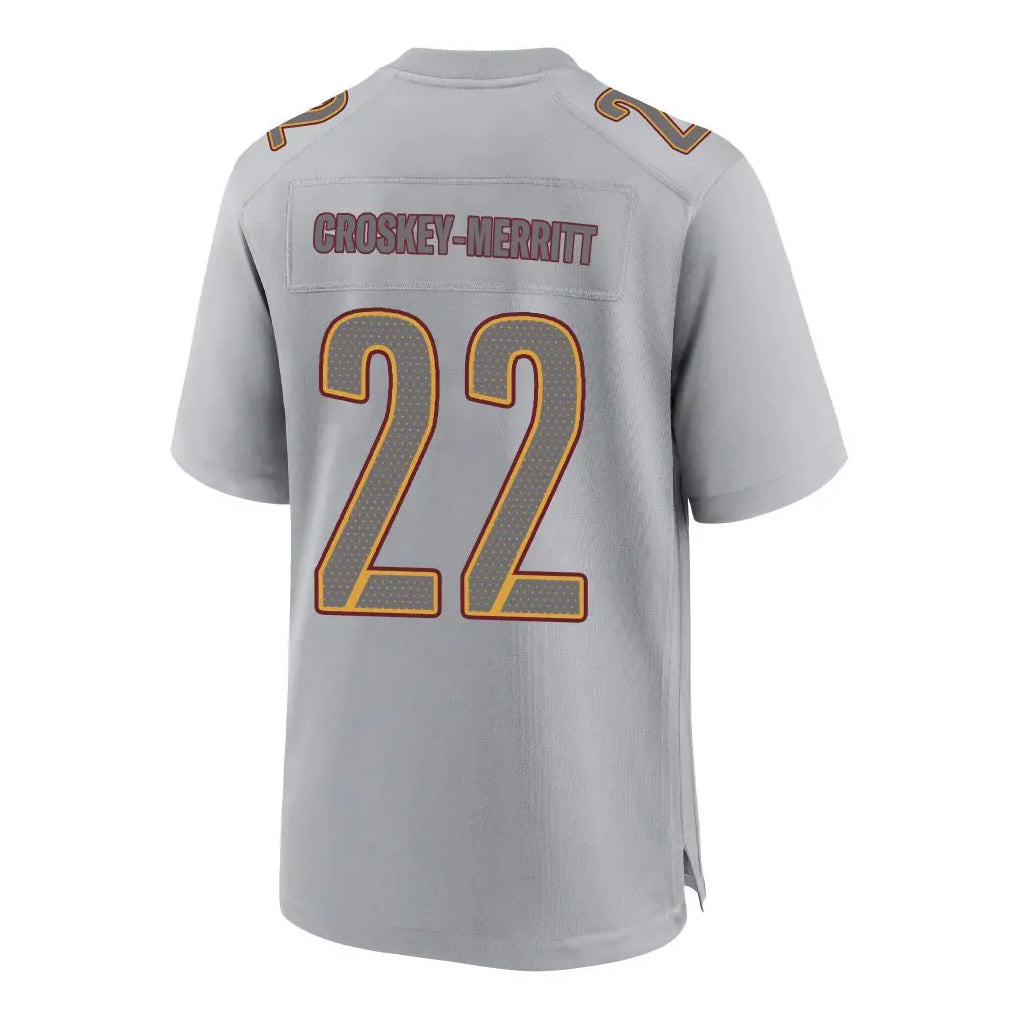 Ndoa W.Commanders #22 Jacory Croskey-Merritt Player Gray Fashion Game Stitched Jerseys