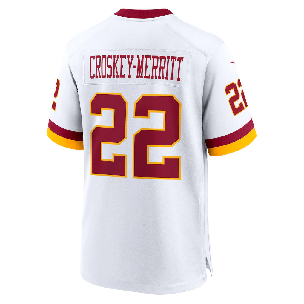 Ndoa W.Commanders #22 Jacory Croskey-Merritt Player White Home Game Stitched Jerseys