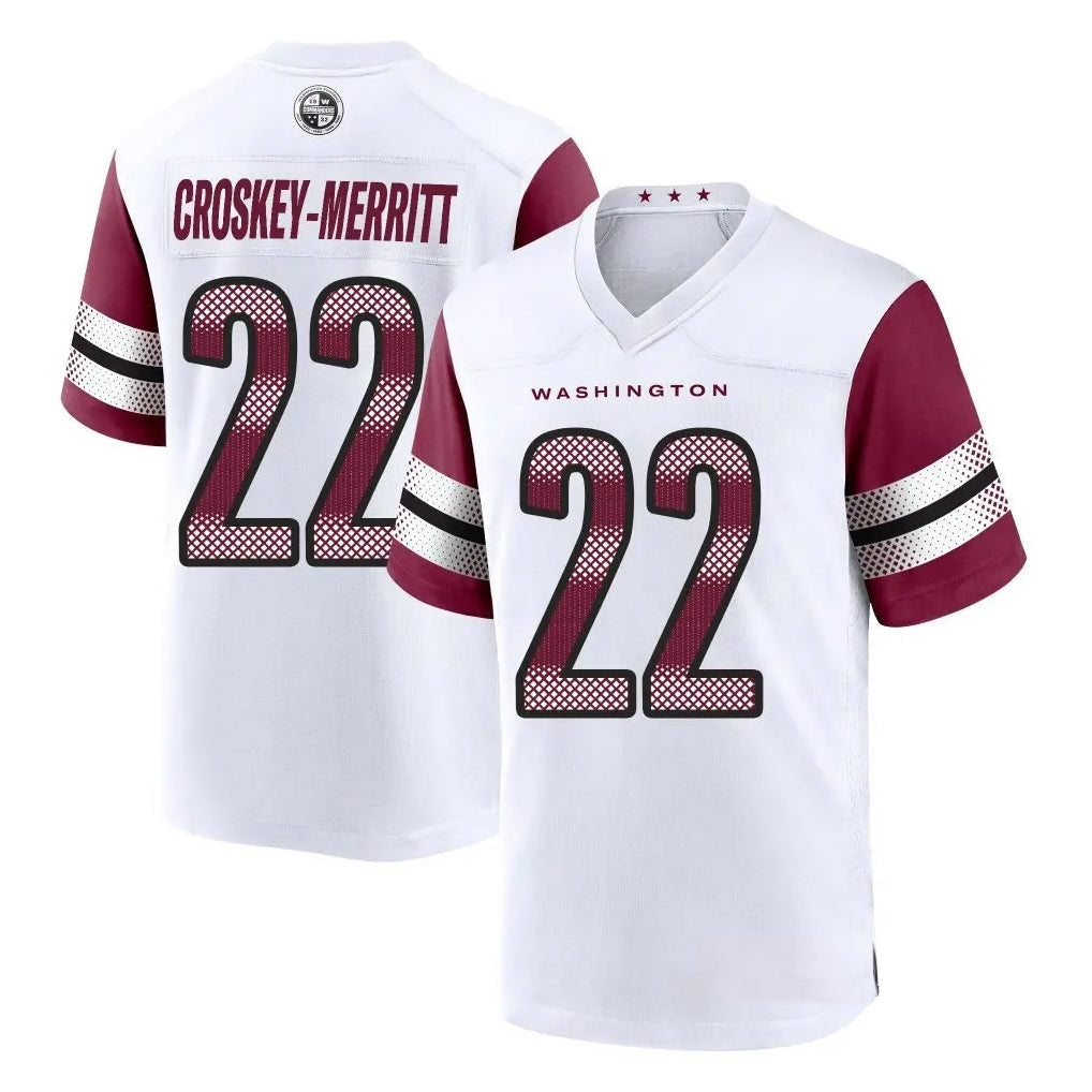 Ndoa W.Commanders #22 Jacory Croskey-Merritt Player White Limited Home Game Stitched Jerseys