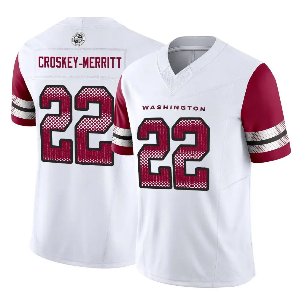 Ndoa W.Commanders #22 Jacory Croskey-Merritt Player White Vapor F.U.S.E. Limited Stitched Jerseys
