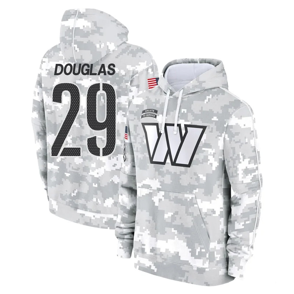 Ndoa W.Commanders #29 Rasul Douglas Player Arctic Camo Limited Salute to Service Pullover Hoodies Game Stitched Jerseys