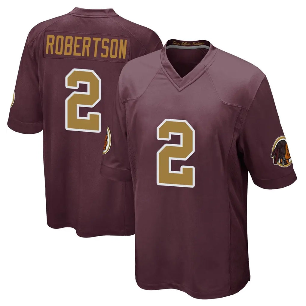 Ndoa W.Commanders #2 Amik Robertson Player Burgundy Alternate Home Game Stitched Jerseys