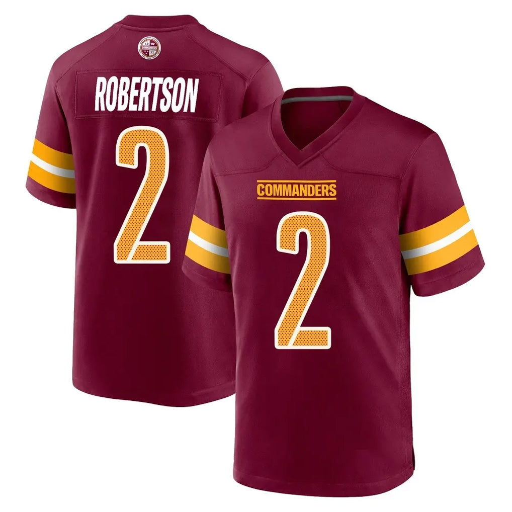 Ndoa W.Commanders #2 Amik Robertson Player Burgundy Home Game Stitched Jerseys