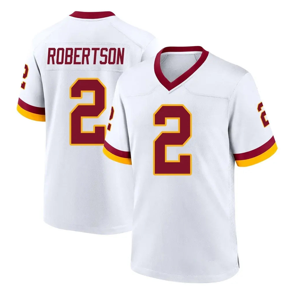 Ndoa W.Commanders #2 Amik Robertson Player White Home Game Stitched Jerseys