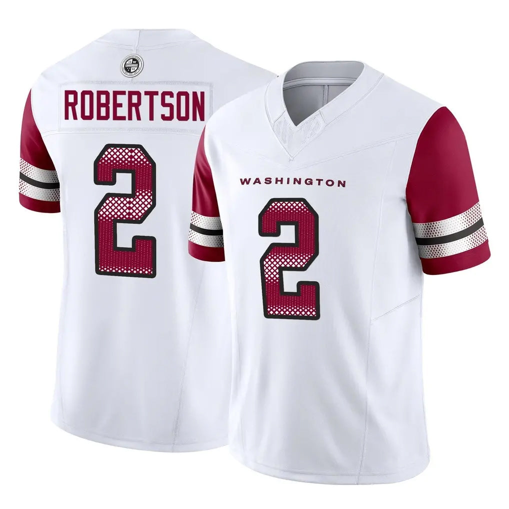 Ndoa W.Commanders #2 Amik Robertson Player White Vapor F.U.S.E. Limited Home Game Stitched Jerseys