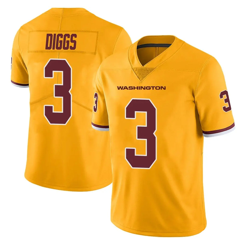 Ndoa W.Commanders #3 Stefon Diggs Player Gold Limited Color Rush Home Game Stitched Jerseys