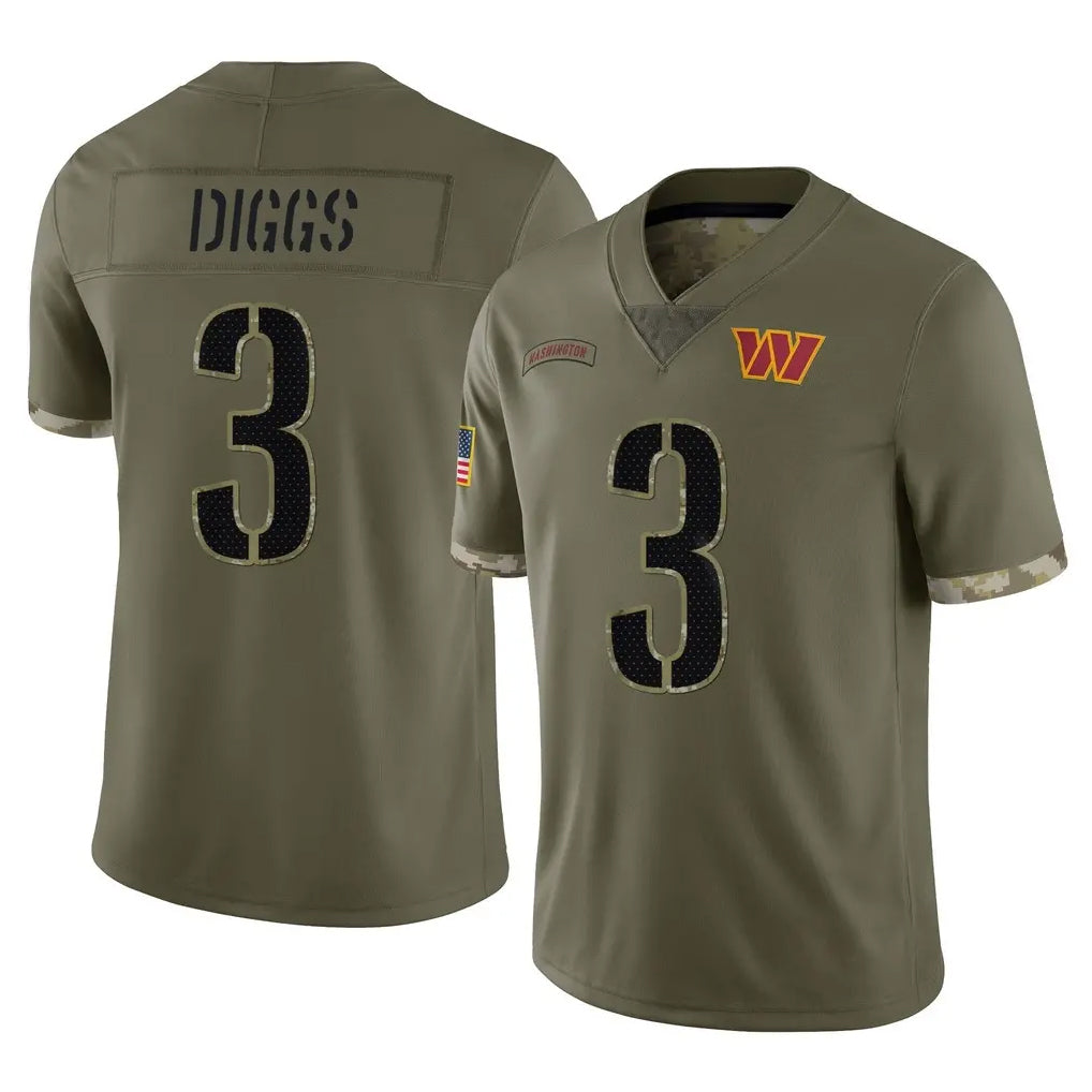 Ndoa W.Commanders #3 Stefon Diggs Player Olive Salute To Service Limited Home Game Stitched Jerseys
