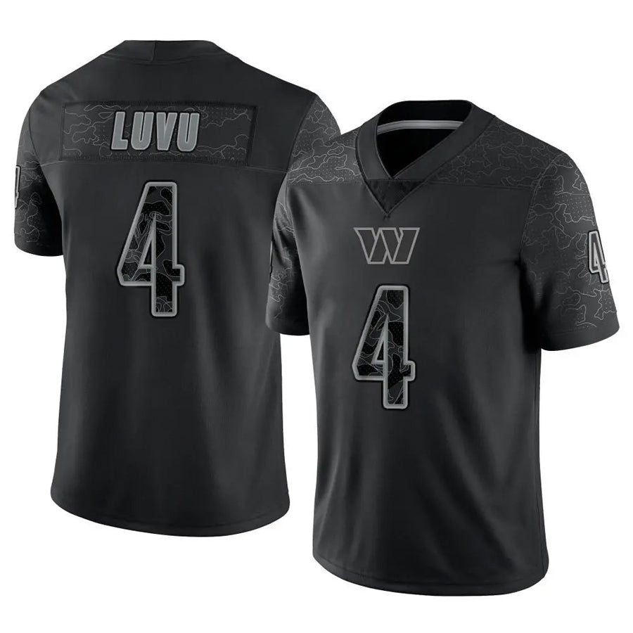 Ndoa W.Commanders #4 Frankie Luvu Player Black RFLCTV Limited Stitched Jerseys