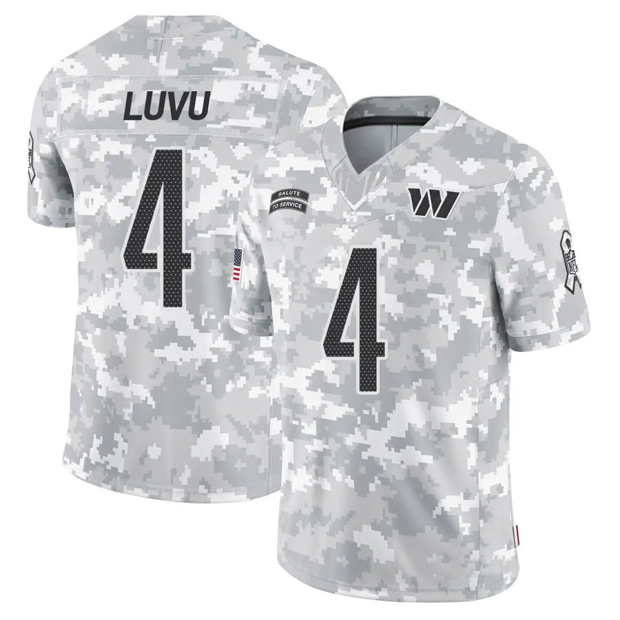 Ndoa W.Commanders #4 Frankie Luvu Player Limited Arctic Camo Salute to Service Stitched Jerseys