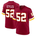 Ndoa W.Commanders #52 Sonny Styles Player Burgundy Game Home Stitched Jerseys