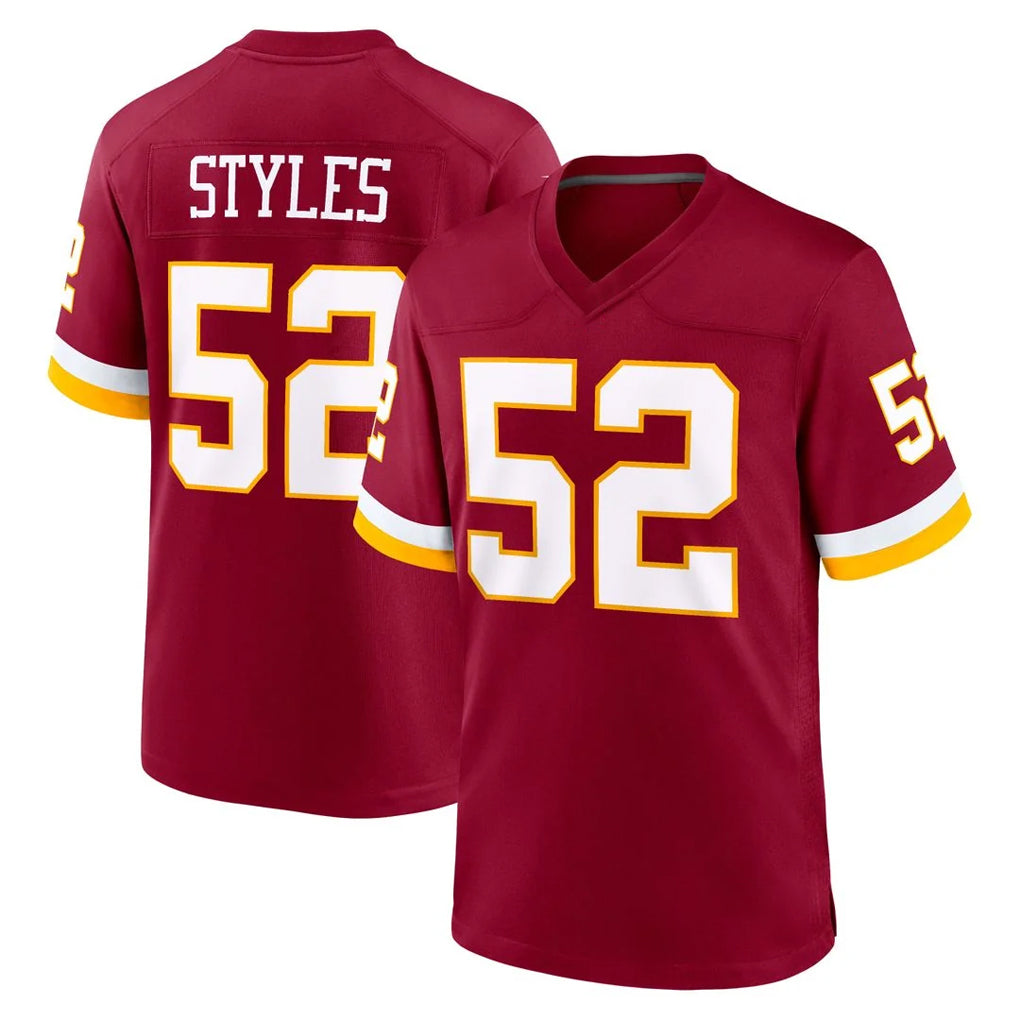 Ndoa W.Commanders #52 Sonny Styles Player Burgundy Game Home Stitched Jerseys