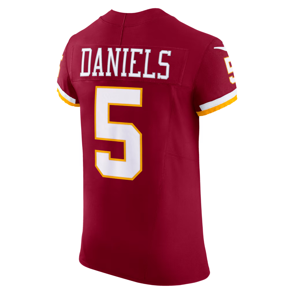Ndoa W.Commanders #5 Jayden Daniels Burgundy Vapor F.U.S.E. Elite Stitched Jerseys