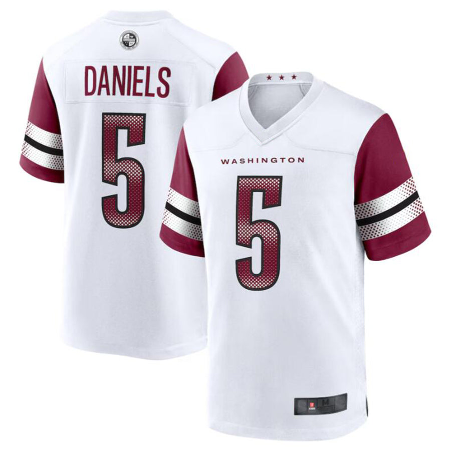 Ndoa W.Commanders #5 Jayden Daniels White 2024 Draft First Round Pick Player Game Stitched Jerseys