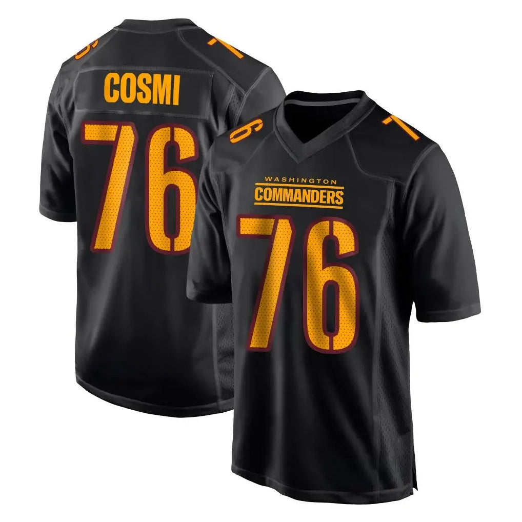 Ndoa W.Commanders #76 Sam Cosmi Player Black Carbon Fashion Home Game Stitched Jerseys
