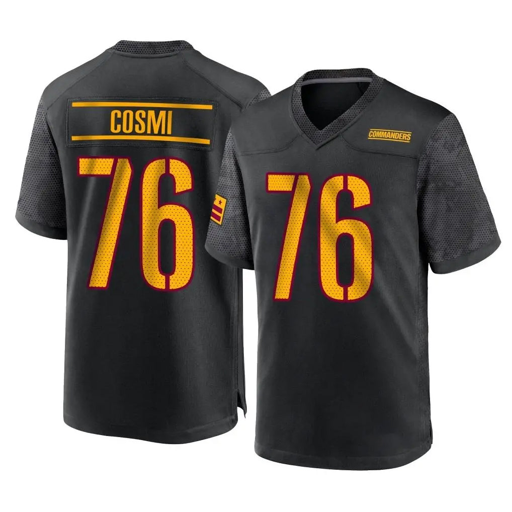 Ndoa W.Commanders #76 Sam Cosmi Player Black Home Game Stitched Jerseys