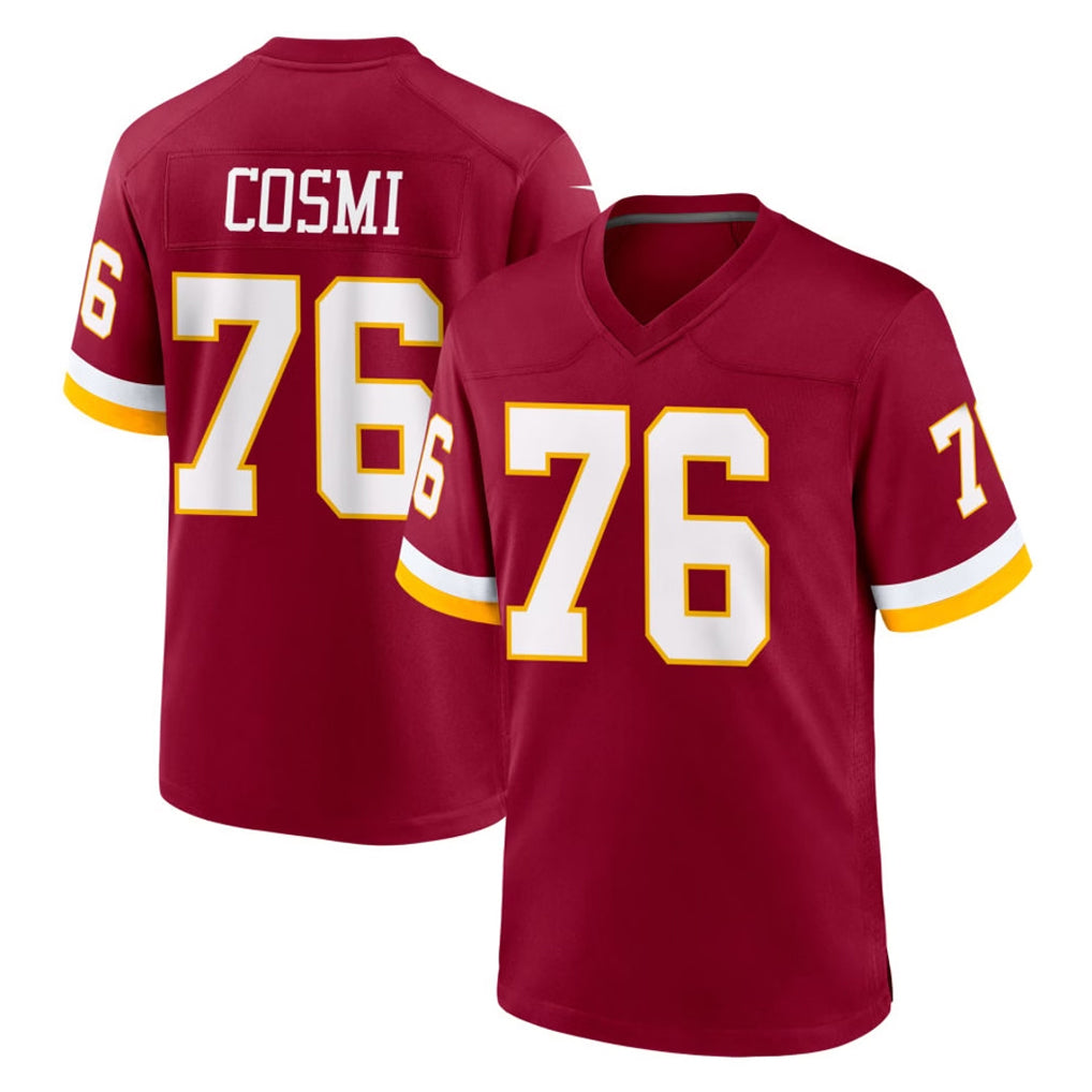 Ndoa W.Commanders #76 Sam Cosmi Player Burgundy Game Home Stitched Jerseys