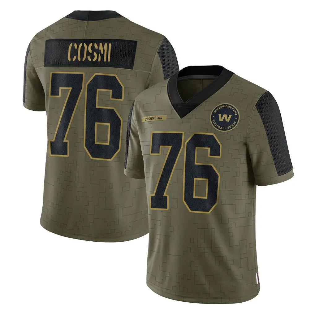 Ndoa W.Commanders #76 Sam Cosmi Player Olive Salute To Service Limited Game Stitched Jerseys